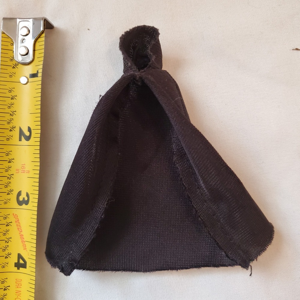 Vintage Black Hooded Cape for 3.75 Action Figure Accessory Mini Cloak Toy Part